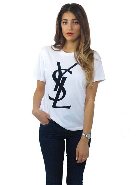 yves saint laurent t shirt dames logo|saint laurent graphic t shirt.